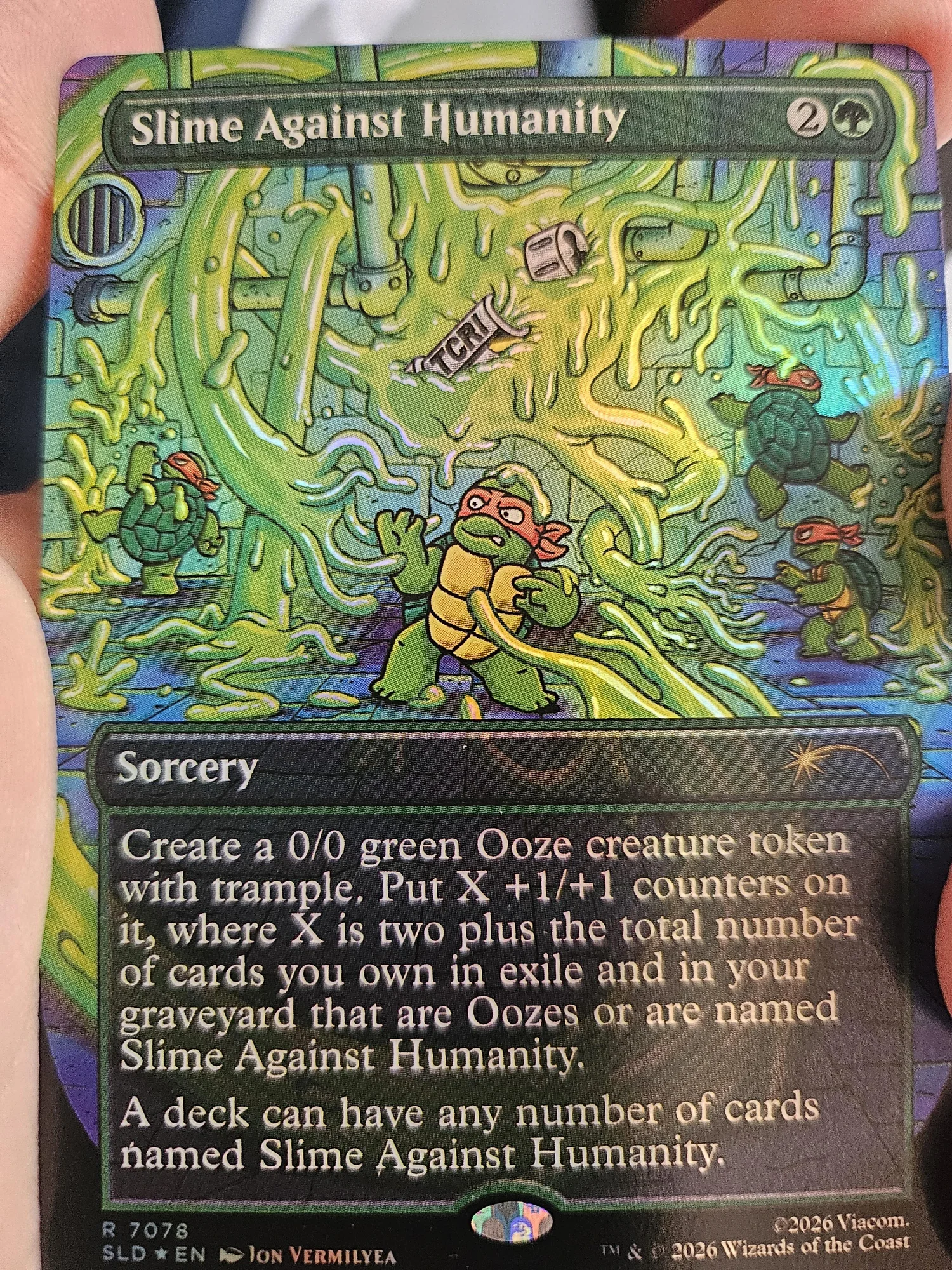 Slime Against Humanity #7078 — red bandana variant featuring Teenage Mutant Ninja Turtles in foil